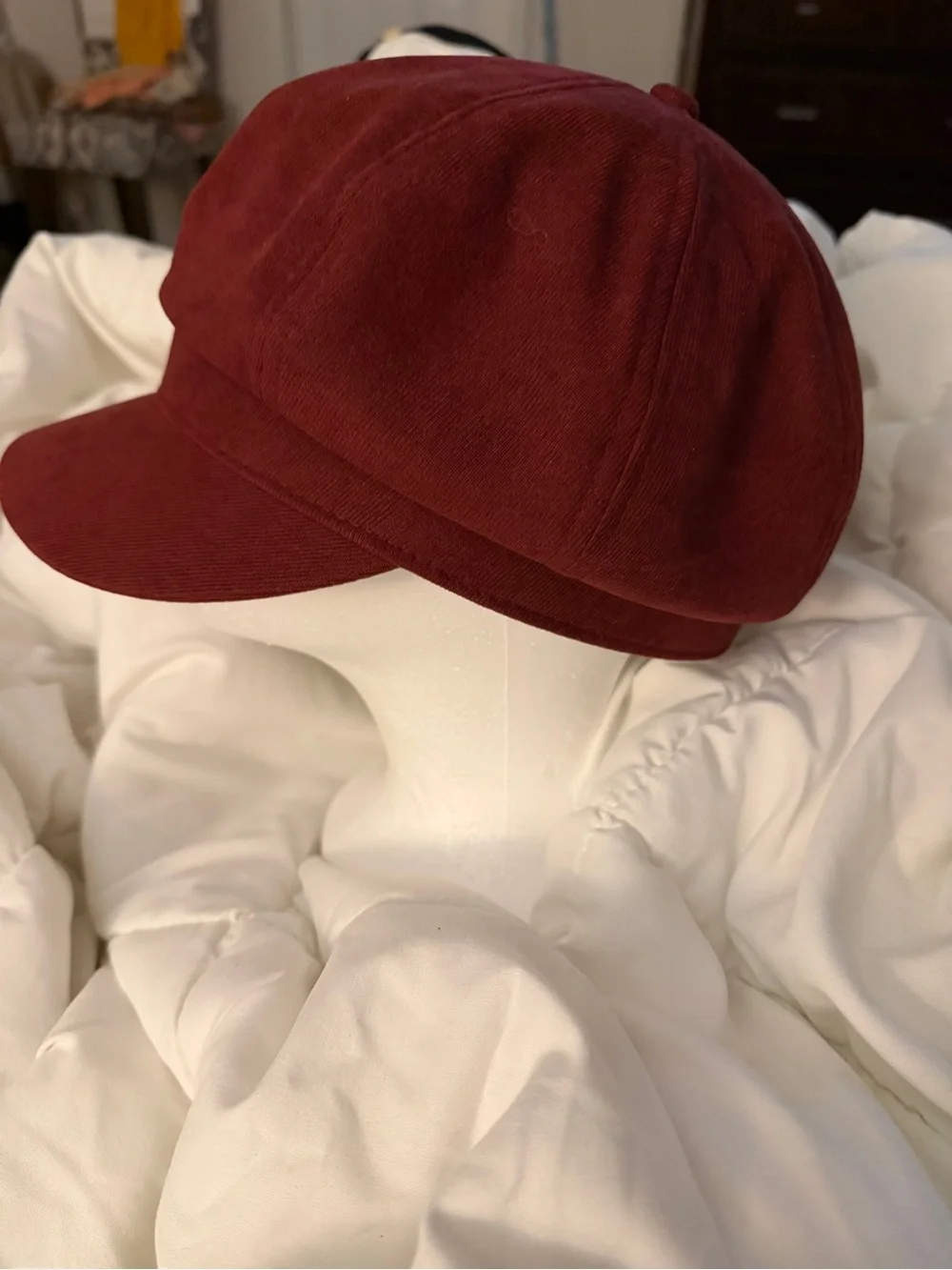 Vintage Burgundy Cadet Cap with Gold Pin Accents - Picture 3 of 4